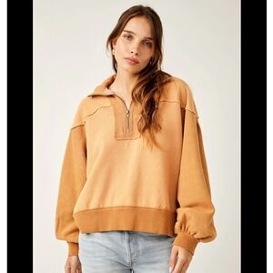 FREE PEOPLE | WE‎ THE FREE | Kassidy Pullover Quarter Zip Oversized Sweatshit, L